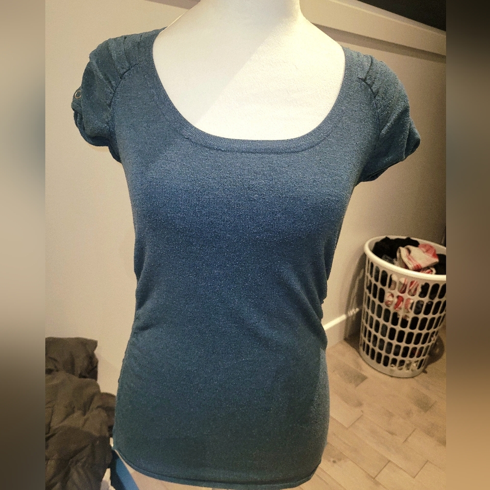 Suzy Shier Teal Short Sleeve Top